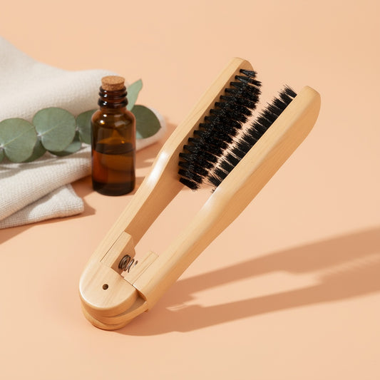 Wooden Hair Straightening Comb Brush – Heatless Natural Hair Smoother